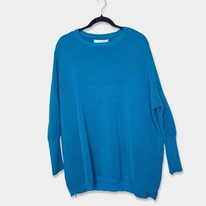 PAISIE Oversized Ribbed Sweater Size S/M Blue Teal GUC